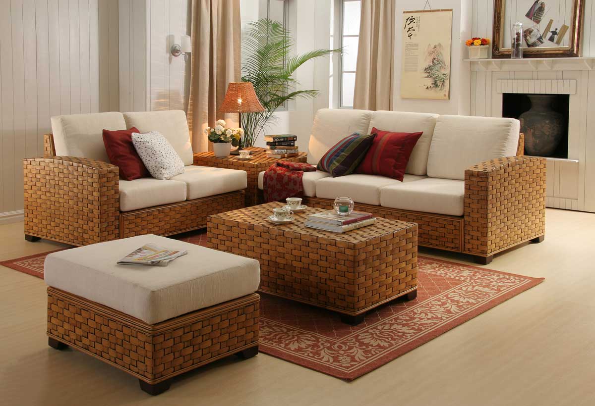 rattan living room furniture set